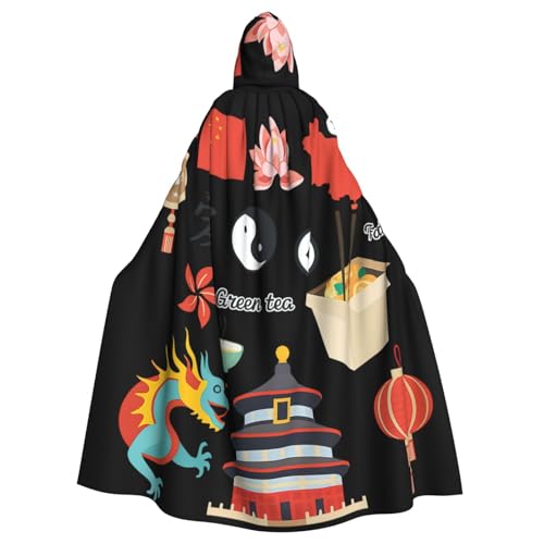 Chinesische Kultur-Symbole für Erwachsene, Kapuzenumhang, Halloween-Robe, Kapuzenumhang, Hexen-Zauberer, Cosplay-Kostüme für Männer und Frauen Chinesische Kultur-Symbole für Erwachsene, Kapuzenumhang, Halloween-Robe, Kapuzenumhang, Hexen-Zauberer, Cosplay-Kostüme für Männer und Frauen von DUWAA