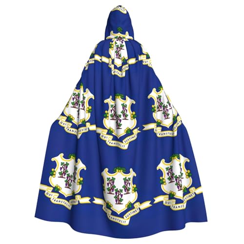 Connecticut Kapuzenumhang mit Staatsflaggen-Druck, Erwachsenen-Umhang, Halloween-Robe, Kapuzenumhang, Hexen-Zauberer, Cosplay-Kostüme für Männer und Frauen Connecticut Kapuzenumhang mit Staatsflaggen-Druck, Erwachsenen-Umhang, Halloween-Robe, Kapuzenumhang, Hexen-Zauberer, Cosplay-Kostüme für Männer und Frauen von DUWAA