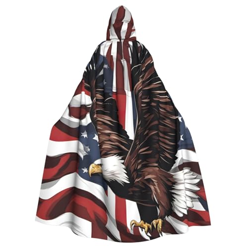 DUWAA Adler mit USA-Flagge, bedruckt, Karnevals-Umhang, Unisex, Erwachsene, Kapuzenumhang für Halloween, Hexe, Vampir, Zauberer, Cosplay DUWAA Adler mit USA-Flagge, bedruckt, Karnevals-Umhang, Unisex, Erwachsene, Kapuzenumhang für Halloween, Hexe, Vampir, Zauberer, Cosplay von DUWAA