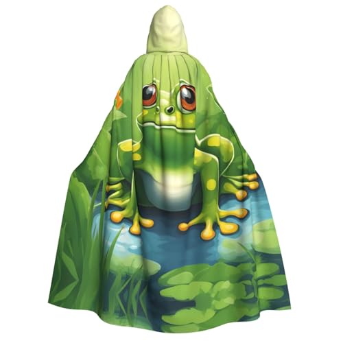DUWAA Cartoon-Frosch-Umhang mit Kapuze, Unisex, mittelalterlicher Umhang, Zauberer-Robe, Renaissance-Umhang, Halloween-Kostüm, Cosplay DUWAA Cartoon-Frosch-Umhang mit Kapuze, Unisex, mittelalterlicher Umhang, Zauberer-Robe, Renaissance-Umhang, Halloween-Kostüm, Cosplay von DUWAA