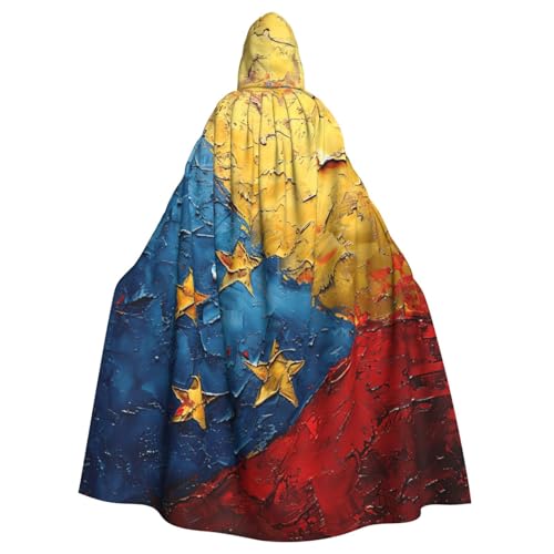 DUWAA Flagge von Venezuela, Hexenumhang, Umhang mit Kapuze, Halloween-Kapuzenumhang, Zauberer-Robe, Cosplay-Kostüm für Herren DUWAA Flagge von Venezuela, Hexenumhang, Umhang mit Kapuze, Halloween-Kapuzenumhang, Zauberer-Robe, Cosplay-Kostüm für Herren von DUWAA