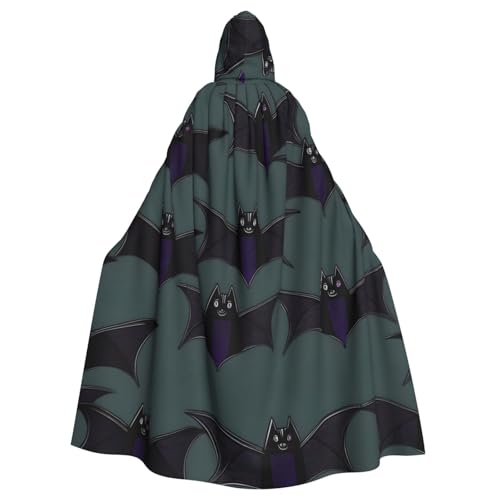 DUWAA Fledermausmuster-Druck, 149,9 cm, Karnevals-Umhang, Unisex, Erwachsene, Kapuzenumhang für Halloween, Hexe, Vampir, Zauberer, Cosplay DUWAA Fledermausmuster-Druck, 149,9 cm, Karnevals-Umhang, Unisex, Erwachsene, Kapuzenumhang für Halloween, Hexe, Vampir, Zauberer, Cosplay von DUWAA