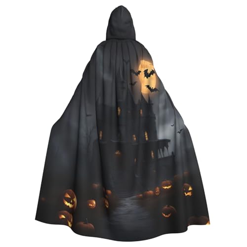 DUWAA Halloween-Gothic-Druck, 149,9 cm, Karnevals-Umhang, Unisex, Erwachsene, Kapuzenumhang für Halloween, Hexe, Vampir, Zauberer, Cosplay DUWAA Halloween-Gothic-Druck, 149,9 cm, Karnevals-Umhang, Unisex, Erwachsene, Kapuzenumhang für Halloween, Hexe, Vampir, Zauberer, Cosplay von DUWAA