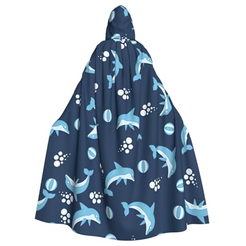 DUWAA Halloween-Kapuzenumhang mit Delfinbällen für Erwachsene, volle Länge, Unisex, Umhang für Männer und Frauen, für Halloween, Cosplay DUWAA Halloween-Kapuzenumhang mit Delfinbällen für Erwachsene, volle Länge, Unisex, Umhang für Männer und Frauen, für Halloween, Cosplay von DUWAA