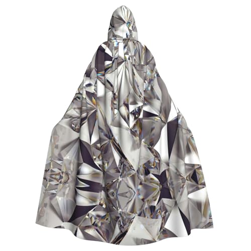 DUWAA Halloween-Kapuzenumhang mit Diamantmuster-Druck, volle Länge, Unisex, für Männer und Frauen, für Halloween, Cosplay DUWAA Halloween-Kapuzenumhang mit Diamantmuster-Druck, volle Länge, Unisex, für Männer und Frauen, für Halloween, Cosplay von DUWAA