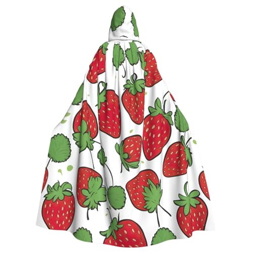 DUWAA Halloween-Kapuzenumhang mit Erdbeermuster, für Erwachsene, volle Länge, Unisex, Umhang für Männer und Frauen, für Halloween, Cosplay DUWAA Halloween-Kapuzenumhang mit Erdbeermuster, für Erwachsene, volle Länge, Unisex, Umhang für Männer und Frauen, für Halloween, Cosplay von DUWAA
