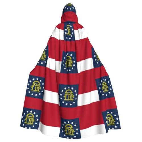DUWAA Halloween-Kapuzenumhang mit Georgia-Flagge, volle Länge, Unisex, für Männer und Frauen, für Halloween, Cosplay DUWAA Halloween-Kapuzenumhang mit Georgia-Flagge, volle Länge, Unisex, für Männer und Frauen, für Halloween, Cosplay von DUWAA