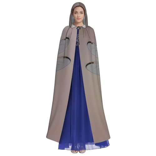 DUWAA Halloween-Kapuzenumhang mit Libellen-Aufdruck, volle Länge, Unisex, Umhang für Männer und Frauen, für Halloween, Cosplay DUWAA Halloween-Kapuzenumhang mit Libellen-Aufdruck, volle Länge, Unisex, Umhang für Männer und Frauen, für Halloween, Cosplay von DUWAA