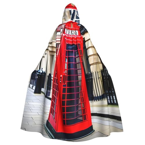 DUWAA Halloween-Kapuzenumhang mit Telefonzelle für Erwachsene, volle Länge, Unisex, Umhang für Männer und Frauen, für Halloween, Cosplay DUWAA Halloween-Kapuzenumhang mit Telefonzelle für Erwachsene, volle Länge, Unisex, Umhang für Männer und Frauen, für Halloween, Cosplay von DUWAA