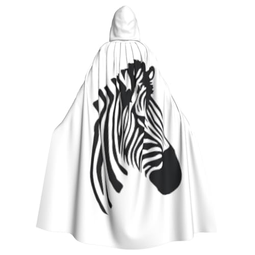 DUWAA Halloween-Kapuzenumhang mit Zebramuster, volle Länge, Unisex, für Männer und Frauen, für Halloween, Cosplay DUWAA Halloween-Kapuzenumhang mit Zebramuster, volle Länge, Unisex, für Männer und Frauen, für Halloween, Cosplay von DUWAA