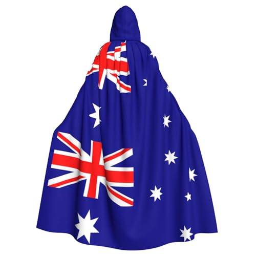DUWAA Halloween-Kapuzenumhang mit australischer Flagge, volle Länge, Unisex, Umhang für Männer und Frauen, für Halloween, Cosplay DUWAA Halloween-Kapuzenumhang mit australischer Flagge, volle Länge, Unisex, Umhang für Männer und Frauen, für Halloween, Cosplay von DUWAA