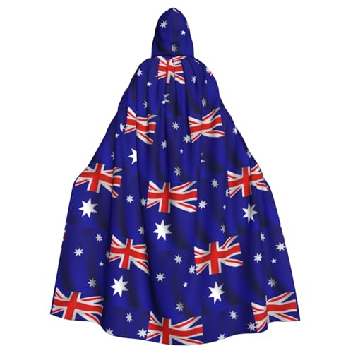 DUWAA Halloween-Kapuzenumhang mit australischer Flagge, volle Länge, Unisex, Umhang für Männer und Frauen, für Halloween, Cosplay DUWAA Halloween-Kapuzenumhang mit australischer Flagge, volle Länge, Unisex, Umhang für Männer und Frauen, für Halloween, Cosplay von DUWAA