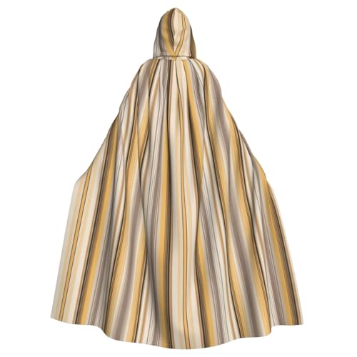 DUWAA Halloween-Kapuzenumhang mit gelbem Streifendruck, volle Länge, Unisex, für Männer und Frauen, für Halloween, Cosplay DUWAA Halloween-Kapuzenumhang mit gelbem Streifendruck, volle Länge, Unisex, für Männer und Frauen, für Halloween, Cosplay von DUWAA