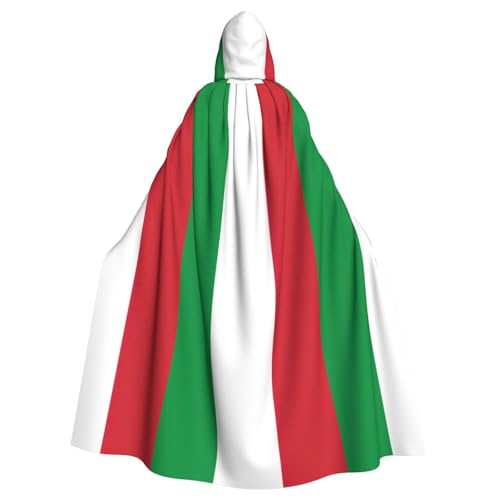 DUWAA Halloween-Kapuzenumhang mit italienischer Flagge, volle Länge, Unisex, für Männer und Frauen, für Halloween, Cosplay DUWAA Halloween-Kapuzenumhang mit italienischer Flagge, volle Länge, Unisex, für Männer und Frauen, für Halloween, Cosplay von DUWAA