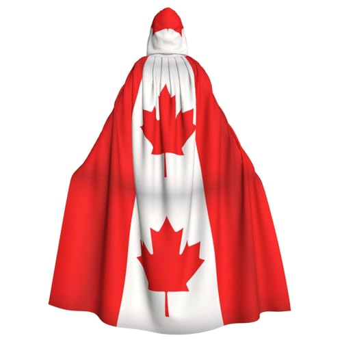 DUWAA Halloween-Kapuzenumhang mit kanadischer Flagge, volle Länge, Unisex, Umhang für Männer und Frauen, für Halloween, Cosplay DUWAA Halloween-Kapuzenumhang mit kanadischer Flagge, volle Länge, Unisex, Umhang für Männer und Frauen, für Halloween, Cosplay von DUWAA