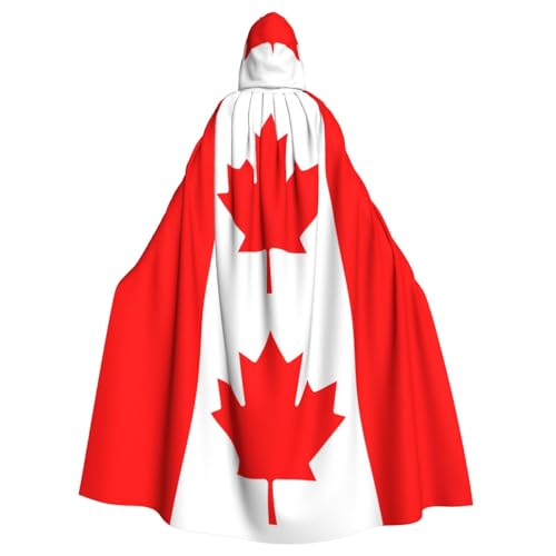DUWAA Halloween-Kapuzenumhang mit kanadischer Flagge, volle Länge, Unisex, Umhang für Männer und Frauen, für Halloween, Cosplay DUWAA Halloween-Kapuzenumhang mit kanadischer Flagge, volle Länge, Unisex, Umhang für Männer und Frauen, für Halloween, Cosplay von DUWAA