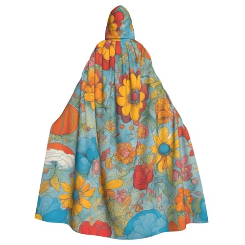 DUWAA Halloween-Kapuzenumhang mit leuchtendem Farbdruck, volle Länge, Unisex, für Männer und Frauen, für Halloween, Cosplay DUWAA Halloween-Kapuzenumhang mit leuchtendem Farbdruck, volle Länge, Unisex, für Männer und Frauen, für Halloween, Cosplay von DUWAA