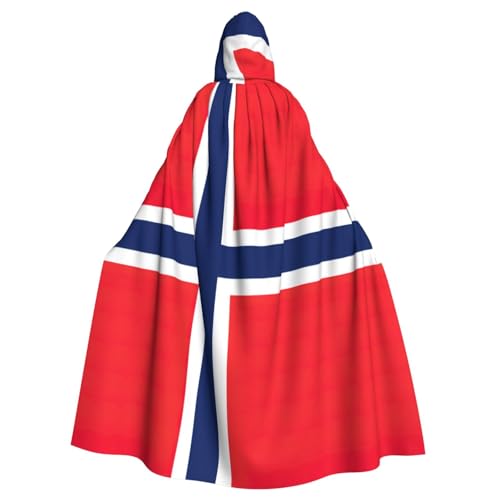 DUWAA Halloween-Kapuzenumhang mit norwegischer Flagge, volle Länge, Unisex, Umhang für Männer und Frauen, für Halloween, Cosplay DUWAA Halloween-Kapuzenumhang mit norwegischer Flagge, volle Länge, Unisex, Umhang für Männer und Frauen, für Halloween, Cosplay von DUWAA