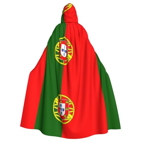 DUWAA Halloween-Kapuzenumhang mit portugiesischer Flagge, volle Länge, Unisex, für Männer und Frauen, für Halloween, Cosplay DUWAA Halloween-Kapuzenumhang mit portugiesischer Flagge, volle Länge, Unisex, für Männer und Frauen, für Halloween, Cosplay von DUWAA