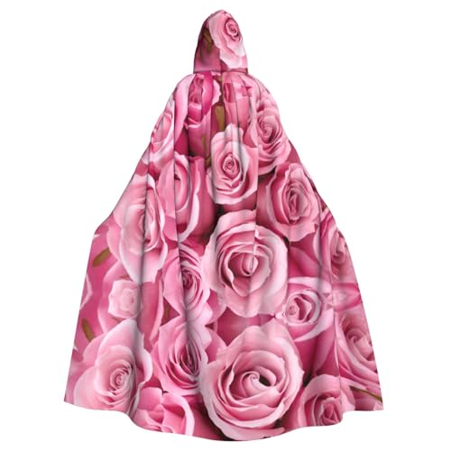 DUWAA Halloween-Kapuzenumhang mit rosa Rosen-Aufdruck, volle Länge, Unisex, für Männer und Frauen, für Halloween, Cosplay DUWAA Halloween-Kapuzenumhang mit rosa Rosen-Aufdruck, volle Länge, Unisex, für Männer und Frauen, für Halloween, Cosplay von DUWAA