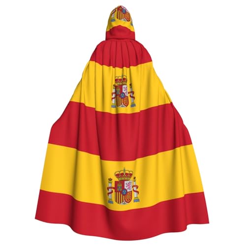 DUWAA Halloween-Kapuzenumhang mit spanischer Flagge, volle Länge, Unisex, für Männer und Frauen, für Halloween, Cosplay DUWAA Halloween-Kapuzenumhang mit spanischer Flagge, volle Länge, Unisex, für Männer und Frauen, für Halloween, Cosplay von DUWAA