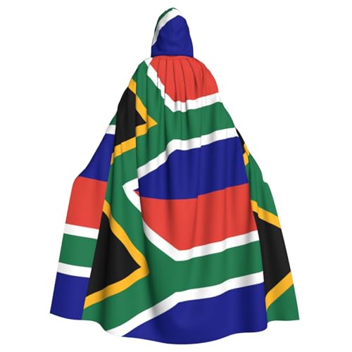 DUWAA Halloween-Kapuzenumhang mit südafrikanischer Flagge, volle Länge, Unisex, Umhang für Männer und Frauen, für Halloween, Cosplay DUWAA Halloween-Kapuzenumhang mit südafrikanischer Flagge, volle Länge, Unisex, Umhang für Männer und Frauen, für Halloween, Cosplay von DUWAA
