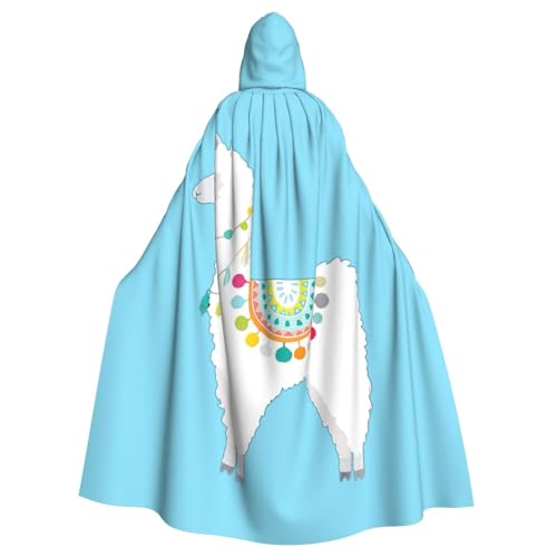 DUWAA Halloween-Umhang mit Lama-Druck, für Erwachsene, volle Länge, Unisex, Umhang für Männer und Frauen, für Halloween, Cosplay DUWAA Halloween-Umhang mit Lama-Druck, für Erwachsene, volle Länge, Unisex, Umhang für Männer und Frauen, für Halloween, Cosplay von DUWAA