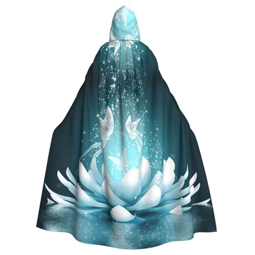 DUWAA Halloween-Umhang mit Lotusblumen-Aufdruck, für Erwachsene, volle Länge, Unisex, Umhang für Männer und Frauen, für Halloween, Cosplay DUWAA Halloween-Umhang mit Lotusblumen-Aufdruck, für Erwachsene, volle Länge, Unisex, Umhang für Männer und Frauen, für Halloween, Cosplay von DUWAA
