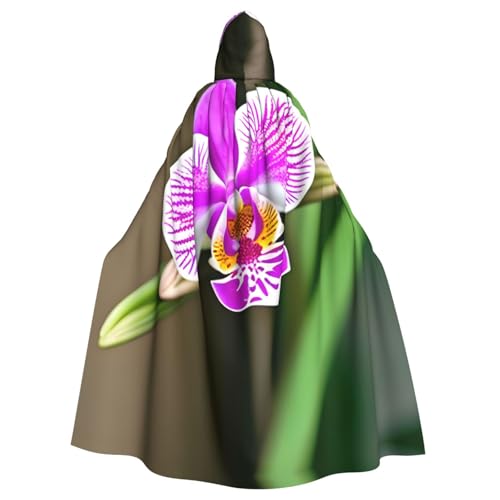 DUWAA Halloween-Umhang mit Orchideen-Druck, volle Länge, Unisex, für Männer und Frauen, für Halloween, Cosplay DUWAA Halloween-Umhang mit Orchideen-Druck, volle Länge, Unisex, für Männer und Frauen, für Halloween, Cosplay von DUWAA