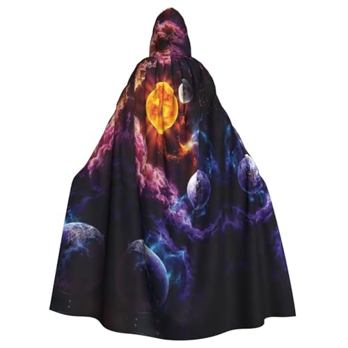 DUWAA Halloween-Umhang mit Planeten-Druck, für Erwachsene, volle Länge, Unisex, für Männer und Frauen, für Halloween, Cosplay DUWAA Halloween-Umhang mit Planeten-Druck, für Erwachsene, volle Länge, Unisex, für Männer und Frauen, für Halloween, Cosplay von DUWAA