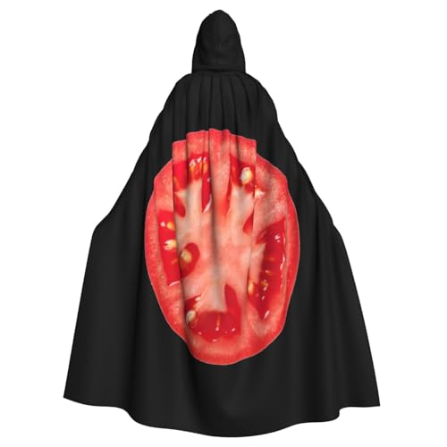 DUWAA Halloween-Umhang mit Tomatenscheiben-Druck, für Erwachsene, volle Länge, Unisex, Umhang für Männer und Frauen, für Halloween, Cosplay DUWAA Halloween-Umhang mit Tomatenscheiben-Druck, für Erwachsene, volle Länge, Unisex, Umhang für Männer und Frauen, für Halloween, Cosplay von DUWAA