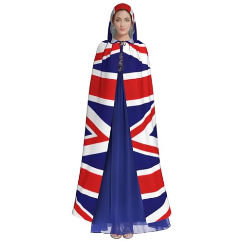 DUWAA Halloween-Umhang mit UK-Flagge, mit Kapuze, volle Länge, Unisex, für Männer und Frauen, für Halloween, Cosplay DUWAA Halloween-Umhang mit UK-Flagge, mit Kapuze, volle Länge, Unisex, für Männer und Frauen, für Halloween, Cosplay von DUWAA