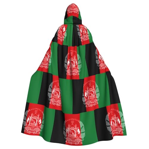 DUWAA Halloween-Umhang mit der Flagge von Afghanistan, mit Kapuze, volle Länge, Unisex, für Männer und Frauen, für Halloween, Cosplay DUWAA Halloween-Umhang mit der Flagge von Afghanistan, mit Kapuze, volle Länge, Unisex, für Männer und Frauen, für Halloween, Cosplay von DUWAA
