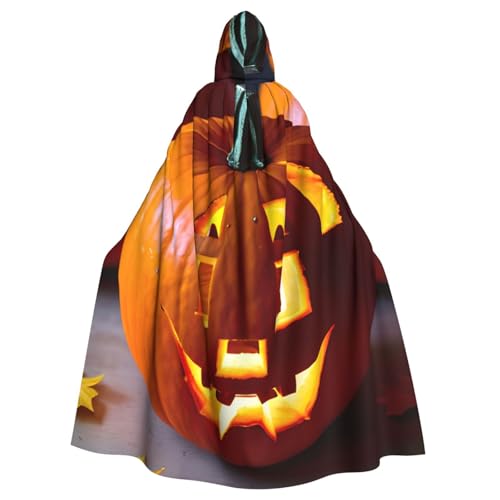 DUWAA Herbst-Kürbis-Druck, 150 cm, Karnevals-Umhang, Unisex, Erwachsene, Kapuzenumhang für Halloween, Hexe, Vampir, Zauberer, Cosplay DUWAA Herbst-Kürbis-Druck, 150 cm, Karnevals-Umhang, Unisex, Erwachsene, Kapuzenumhang für Halloween, Hexe, Vampir, Zauberer, Cosplay von DUWAA