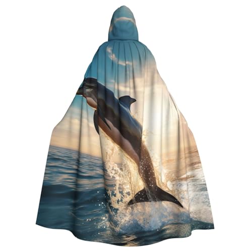 DUWAA Hexenumhang mit Delfin-Druck, Umhang mit Kapuze, Halloween-Kapuzenumhang, Zauberer-Robe, Herren, Cosplay-Kostüm DUWAA Hexenumhang mit Delfin-Druck, Umhang mit Kapuze, Halloween-Kapuzenumhang, Zauberer-Robe, Herren, Cosplay-Kostüm von DUWAA