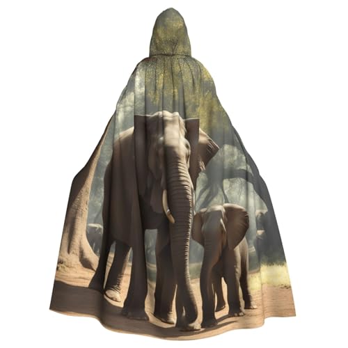 DUWAA Hexenumhang mit Elefantenaufdruck, Umhang mit Kapuze, Halloween-Kapuzenumhang, Zauberer-Robe, Herren, Cosplay-Kostüm DUWAA Hexenumhang mit Elefantenaufdruck, Umhang mit Kapuze, Halloween-Kapuzenumhang, Zauberer-Robe, Herren, Cosplay-Kostüm von DUWAA