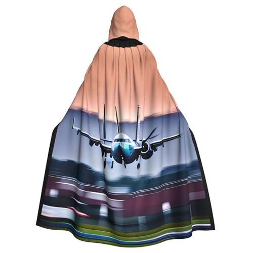 DUWAA Hexenumhang mit Fliegenflugzeug-Druck, Umhang mit Kapuze, Halloween-Kapuzenumhang, Zauberer-Robe, Herren, Cosplay-Kostüm DUWAA Hexenumhang mit Fliegenflugzeug-Druck, Umhang mit Kapuze, Halloween-Kapuzenumhang, Zauberer-Robe, Herren, Cosplay-Kostüm von DUWAA
