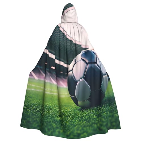 DUWAA Hexenumhang mit Fußball-Druck, Umhang mit Kapuze, Halloween-Kapuzenumhang, Zauberer-Robe, Herren, Cosplay-Kostüm DUWAA Hexenumhang mit Fußball-Druck, Umhang mit Kapuze, Halloween-Kapuzenumhang, Zauberer-Robe, Herren, Cosplay-Kostüm von DUWAA