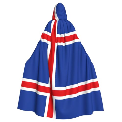 DUWAA Hexenumhang mit Islandflagge, Umhang mit Kapuze, Halloween-Kapuzenumhang, Zauberer-Robe, Cosplay-Kostüm für Herren DUWAA Hexenumhang mit Islandflagge, Umhang mit Kapuze, Halloween-Kapuzenumhang, Zauberer-Robe, Cosplay-Kostüm für Herren von DUWAA