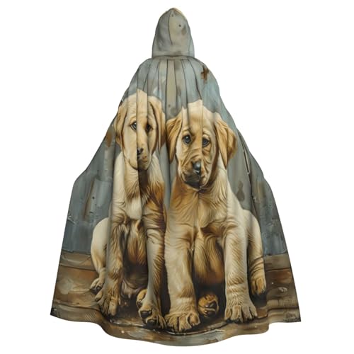 DUWAA Hexenumhang mit Kapuze, Halloween-Umhang mit Kapuze, Zauberer-Robe, Cosplay-Kostüm für Herren von DUWAA