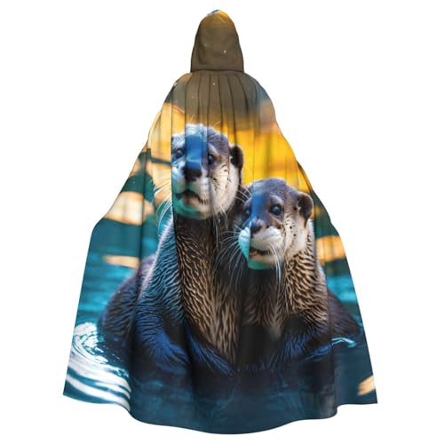 DUWAA Hexenumhang mit Kapuze, niedlicher brauner Otter-Druck, Hexenumhang, Halloween-Kapuzenumhang, Zauberer-Robe, Cosplay-Kostüm für Herren DUWAA Hexenumhang mit Kapuze, niedlicher brauner Otter-Druck, Hexenumhang, Halloween-Kapuzenumhang, Zauberer-Robe, Cosplay-Kostüm für Herren von DUWAA