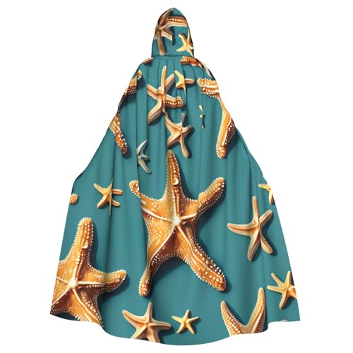 DUWAA Hexenumhang mit Kapuze und Seestern-Druck, Halloween-Kapuzenumhang, Zauberer-Robe, Cosplay-Kostüm für Herren DUWAA Hexenumhang mit Kapuze und Seestern-Druck, Halloween-Kapuzenumhang, Zauberer-Robe, Cosplay-Kostüm für Herren von DUWAA