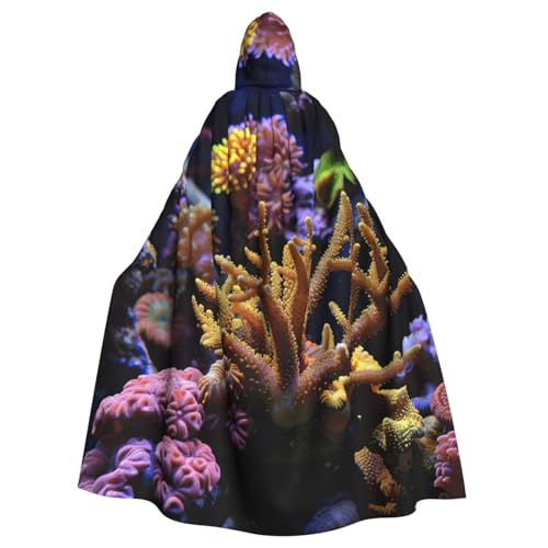 DUWAA Hexenumhang mit Korallenriff-Druck, Umhang mit Kapuze, Halloween-Kapuzenumhang, Zauberer-Robe, Herren, Cosplay-Kostüm DUWAA Hexenumhang mit Korallenriff-Druck, Umhang mit Kapuze, Halloween-Kapuzenumhang, Zauberer-Robe, Herren, Cosplay-Kostüm von DUWAA