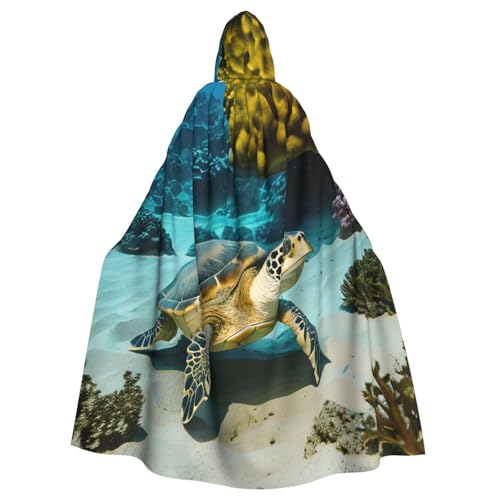 DUWAA Hexenumhang mit Meeresschildkröten-Druck, Umhang mit Kapuze, Halloween-Kapuzenumhang, Zauberer-Robe, Herren, Cosplay-Kostüm DUWAA Hexenumhang mit Meeresschildkröten-Druck, Umhang mit Kapuze, Halloween-Kapuzenumhang, Zauberer-Robe, Herren, Cosplay-Kostüm von DUWAA