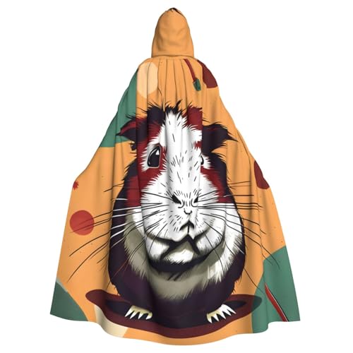 DUWAA Hexenumhang mit Meerschweinchen-Muster, Umhang mit Kapuze, Halloween-Kapuzenumhang, Zauberer-Robe, Cosplay-Kostüm für Herren von DUWAA