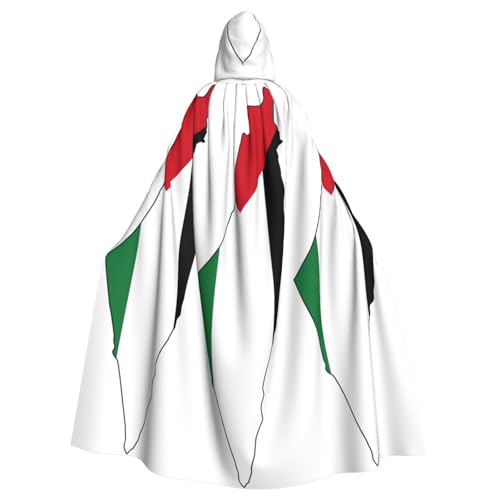 DUWAA Hexenumhang mit Palästina-Flagge, Umhang mit Kapuze, Halloween-Kapuzenumhang, Zauberer-Robe, Cosplay-Kostüm für Herren DUWAA Hexenumhang mit Palästina-Flagge, Umhang mit Kapuze, Halloween-Kapuzenumhang, Zauberer-Robe, Cosplay-Kostüm für Herren von DUWAA
