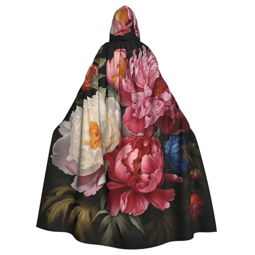 DUWAA Hexenumhang mit Pfingstrosen-Druck, Umhang mit Kapuze, Halloween-Kapuzenumhang, Zauberer-Robe, Cosplay-Kostüm für Herren DUWAA Hexenumhang mit Pfingstrosen-Druck, Umhang mit Kapuze, Halloween-Kapuzenumhang, Zauberer-Robe, Cosplay-Kostüm für Herren von DUWAA