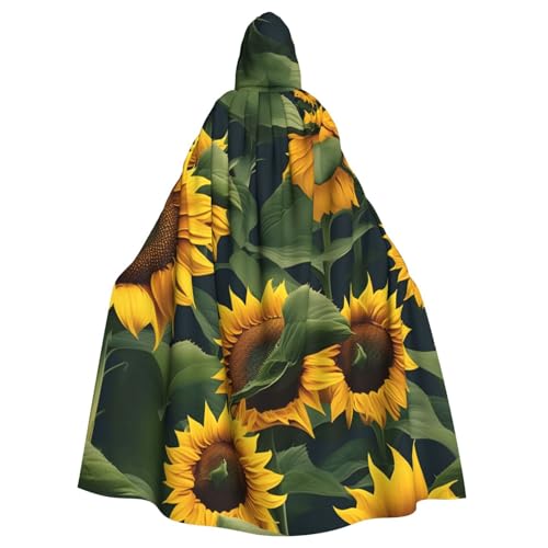 DUWAA Hexenumhang mit Sonnenblumen-Druck, Umhang mit Kapuze, Halloween-Kapuzenumhang, Zauberer-Robe, Cosplay-Kostüm für Herren DUWAA Hexenumhang mit Sonnenblumen-Druck, Umhang mit Kapuze, Halloween-Kapuzenumhang, Zauberer-Robe, Cosplay-Kostüm für Herren von DUWAA