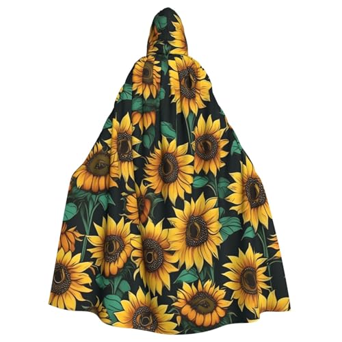 DUWAA Hexenumhang mit Sonnenblumen-Druck, Umhang mit Kapuze, Halloween-Kapuzenumhang, Zauberer-Robe, Herren, Cosplay-Kostüm DUWAA Hexenumhang mit Sonnenblumen-Druck, Umhang mit Kapuze, Halloween-Kapuzenumhang, Zauberer-Robe, Herren, Cosplay-Kostüm von DUWAA