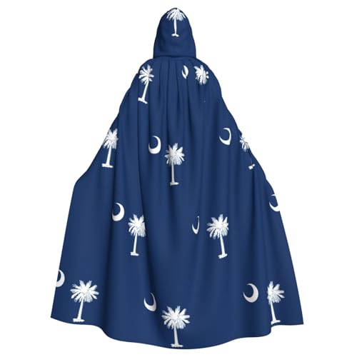 DUWAA Hexenumhang mit South Carolina Flagge, Umhang mit Kapuze, Halloween-Kapuzenumhang, Zauberer-Robe, Cosplay-Kostüm für Herren DUWAA Hexenumhang mit South Carolina Flagge, Umhang mit Kapuze, Halloween-Kapuzenumhang, Zauberer-Robe, Cosplay-Kostüm für Herren von DUWAA